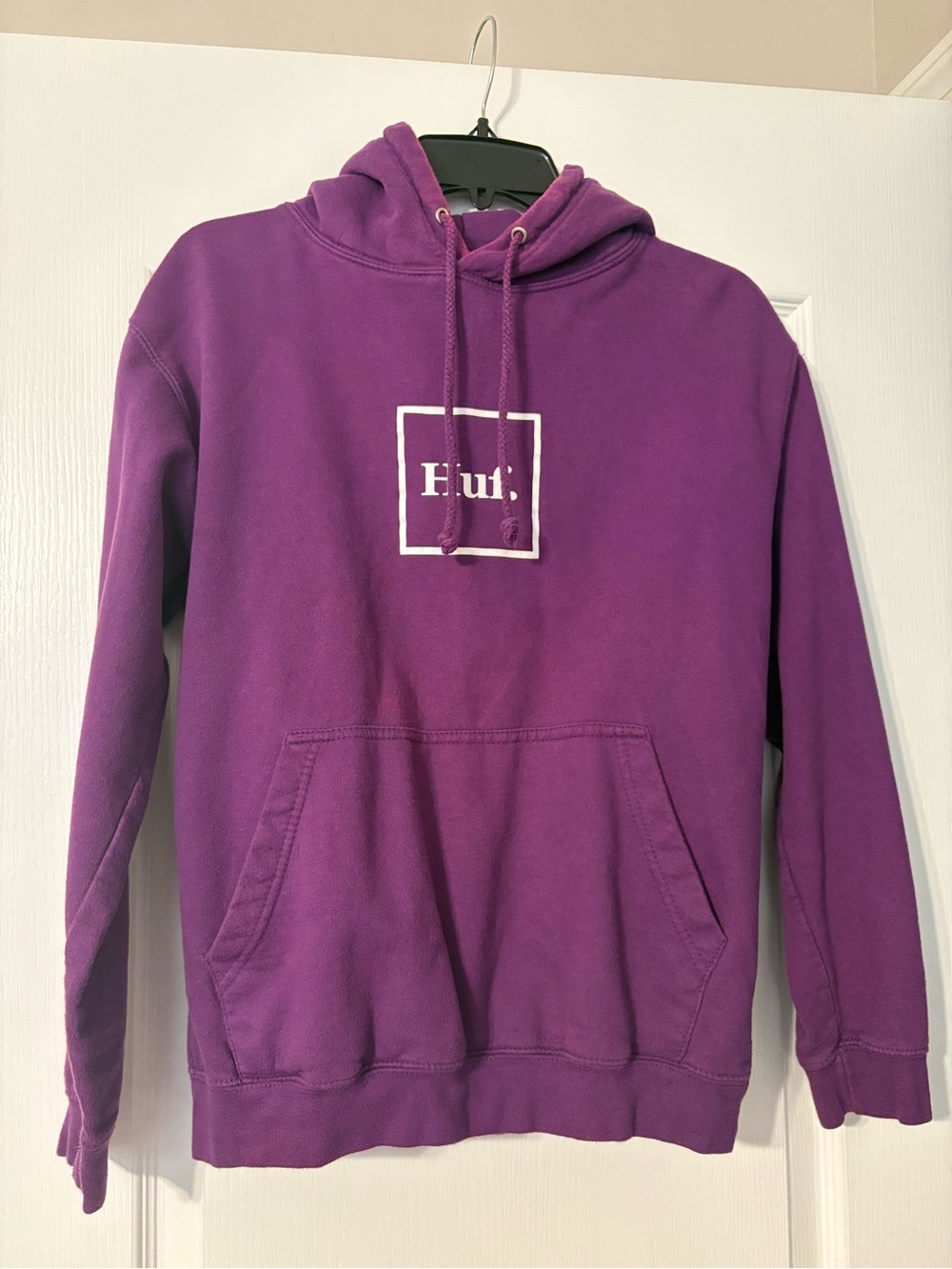 HUF Purple Crewneck Hoodie with Box Logo
